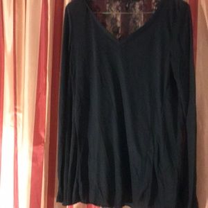 Kylee black blouse sheer back